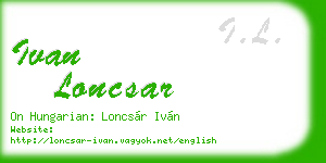 ivan loncsar business card