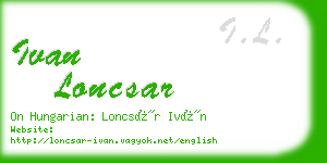 ivan loncsar business card